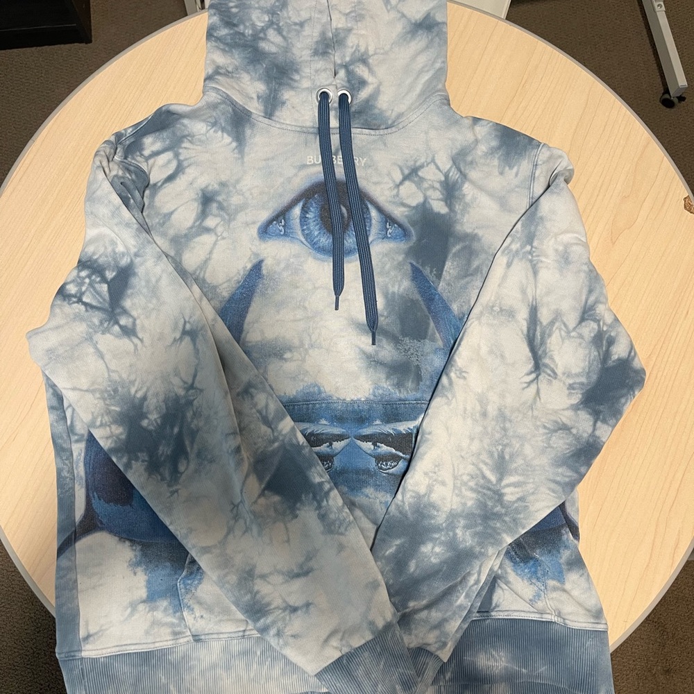 Burberry Blue Oversized Shark Print Hoodie! Size medium! No flaws! - Picture 1 of 7